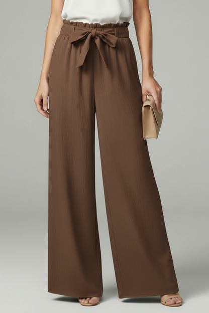 Daisy Womens Palazzo Trousers With Tie Belt And Wide Legs by Selouva