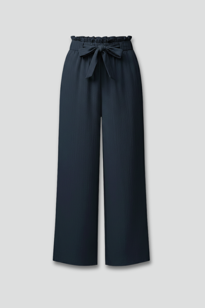 Daisy Womens Palazzo Trousers With Tie Belt And Wide Legs by Selouva