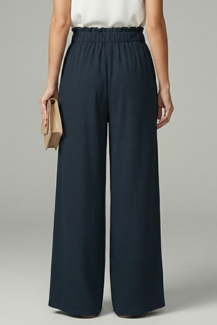 Daisy Womens Palazzo Trousers With Tie Belt And Wide Legs by Selouva
