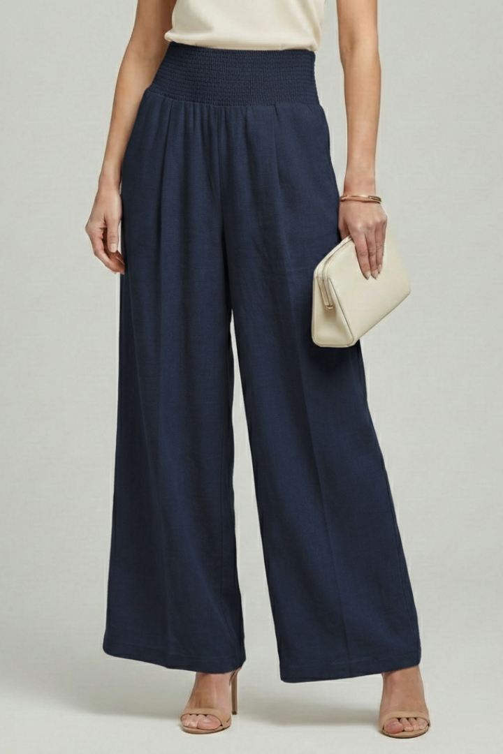 Charlotte Women’s Palazzo Trousers With High Waist And Pleats by Selouva