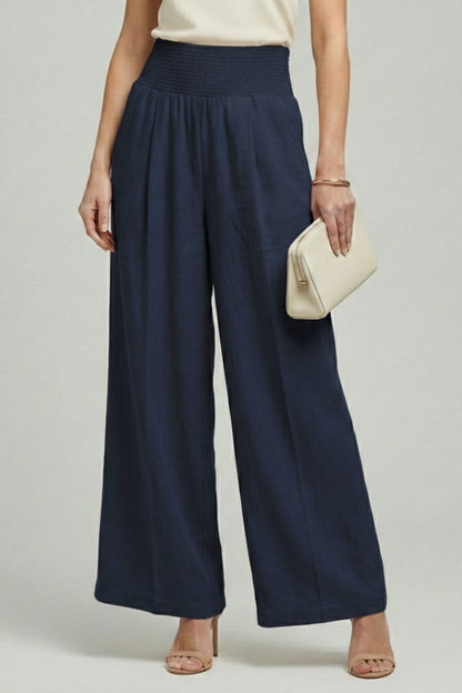 Charlotte Women’s Palazzo Trousers With High Waist And Pleats by Selouva
