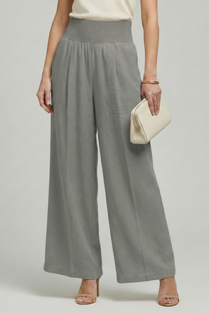 Charlotte Women’s Palazzo Trousers With High Waist And Pleats by Selouva