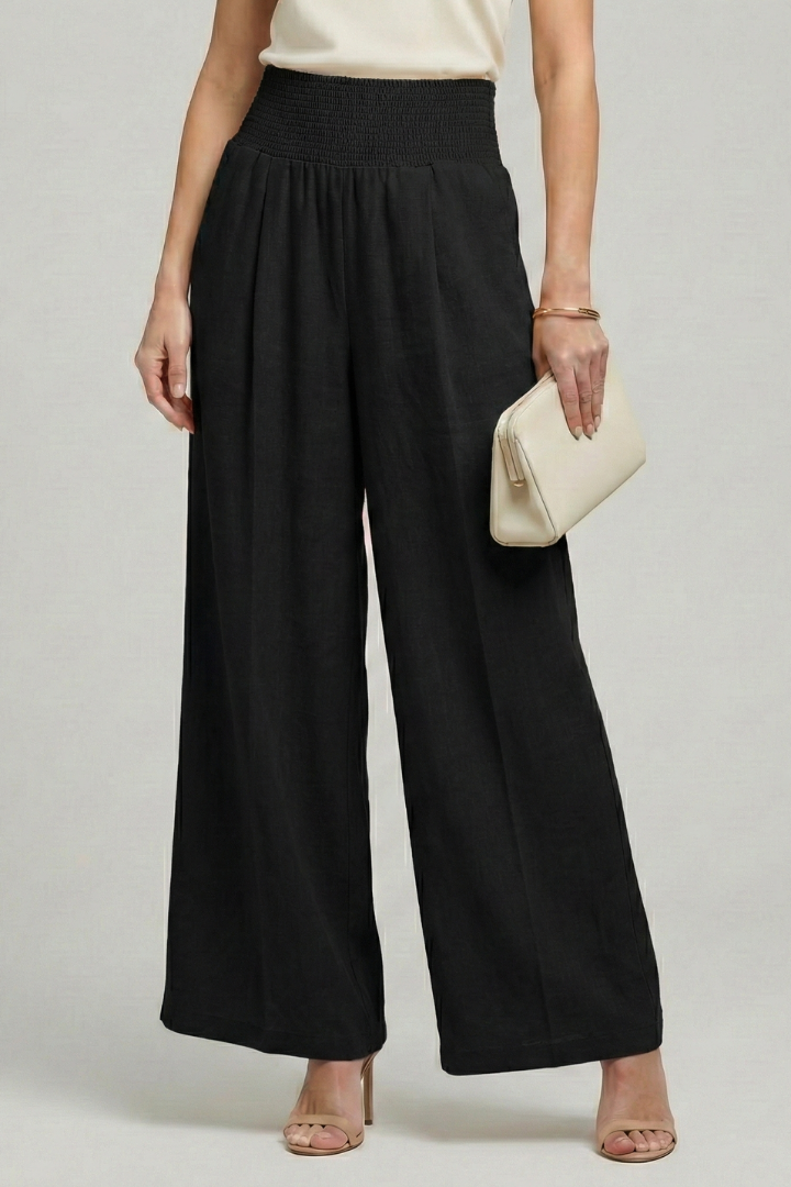 Charlotte Women’s Palazzo Trousers With High Waist And Pleats by Selouva