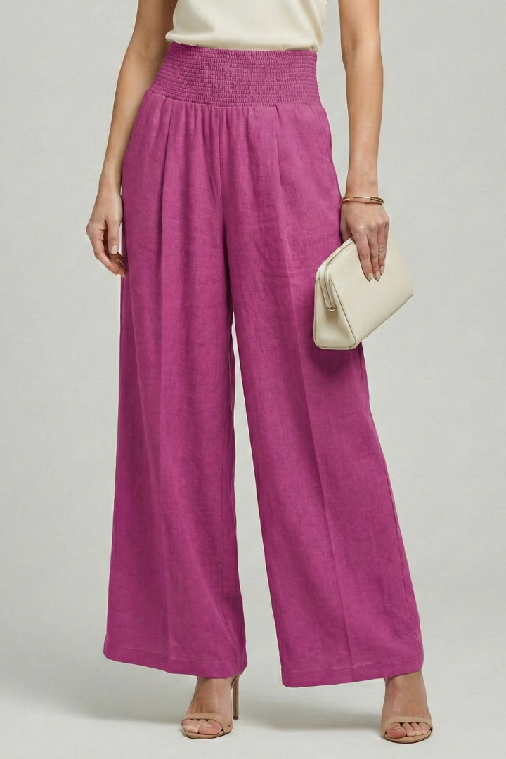 Charlotte Women’s Palazzo Trousers With High Waist And Pleats by Selouva