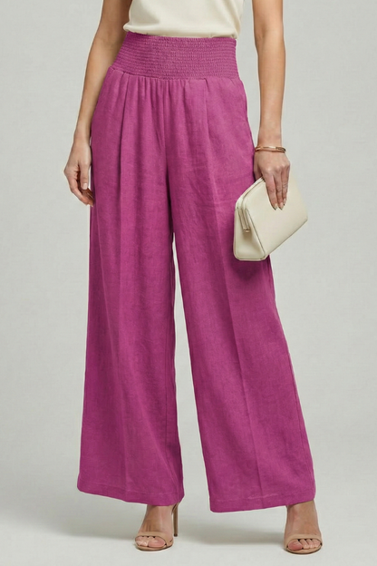Charlotte Women’s Palazzo Trousers With High Waist And Pleats by Selouva