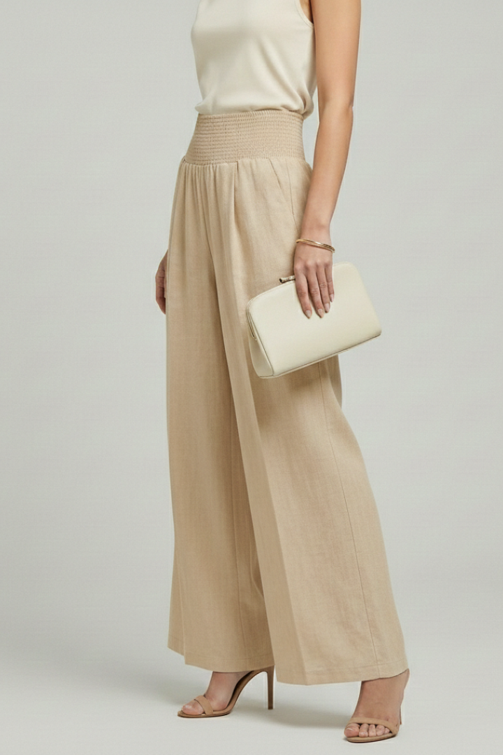 Charlotte Women’s Palazzo Trousers With High Waist And Pleats by Selouva