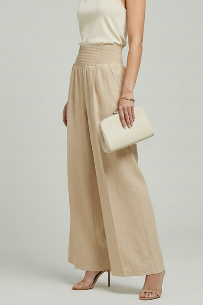 Charlotte Women’s Palazzo Trousers With High Waist And Pleats by Selouva