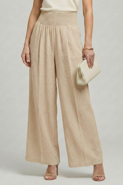 Charlotte Women’s Palazzo Trousers With High Waist And Pleats by Selouva