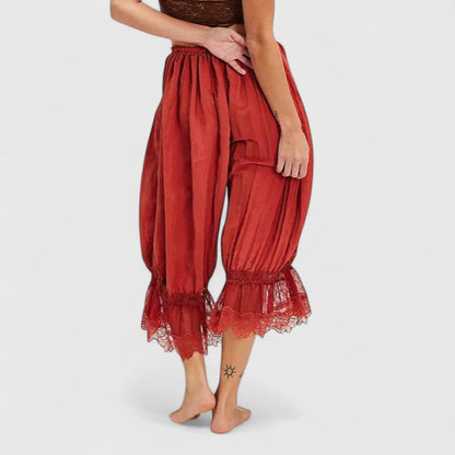 Winona Patchwork Lace Comfort Trousers Available In White Black Brown Orange by Selouva