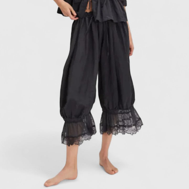 Winona Patchwork Lace Comfort Trousers Available In White Black Brown Orange by Selouva