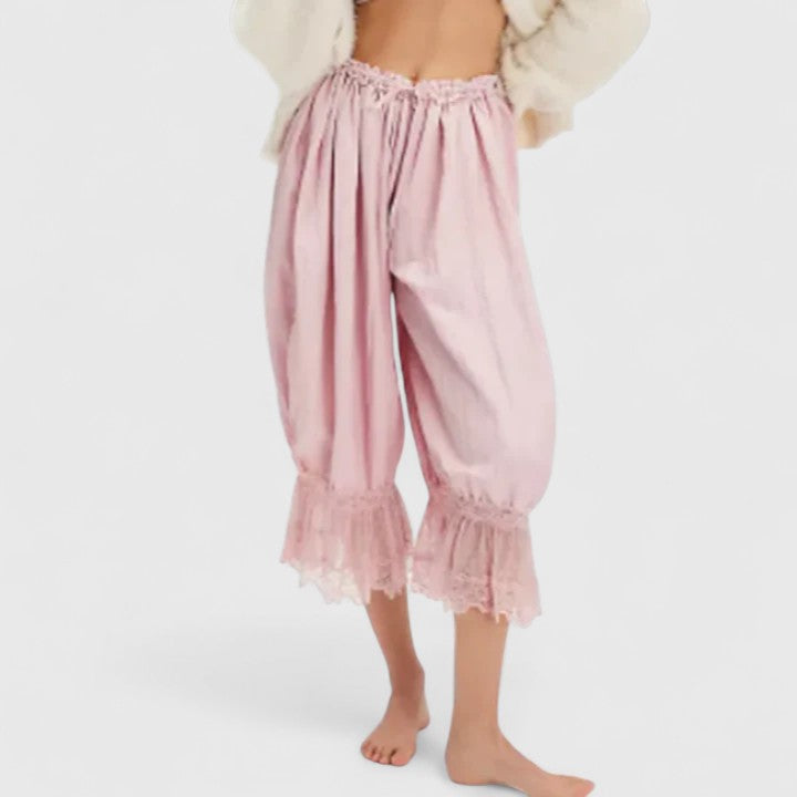 Winona Patchwork Lace Comfort Trousers Available In White Black Brown Orange by Selouva