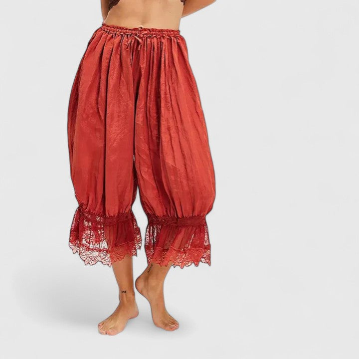 Winona Patchwork Lace Comfort Trousers Available In White Black Brown Orange by Selouva