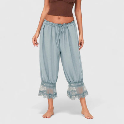 Winona Patchwork Lace Comfort Trousers Available In White Black Brown Orange by Selouva
