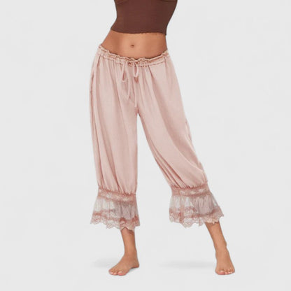 Winona Patchwork Lace Comfort Trousers Available In White Black Brown Orange by Selouva