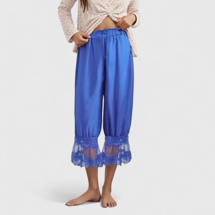 Winona Patchwork Lace Comfort Trousers Available In White Black Brown Orange by Selouva