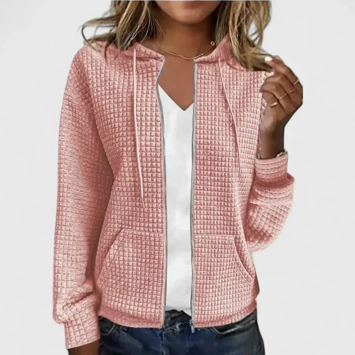 Women's Quilted Jacket with Zip Front for Casual Outings by Selouva