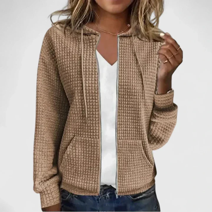 Women's Quilted Jacket with Zip Front for Casual Outings by Selouva
