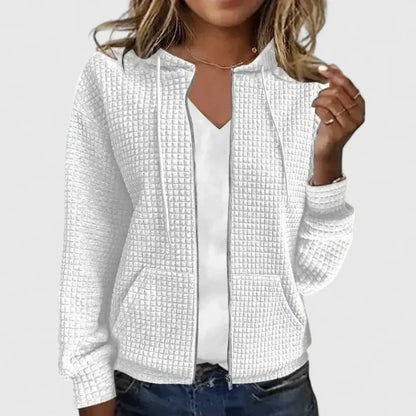 Women's Quilted Jacket with Zip Front for Casual Outings by Selouva