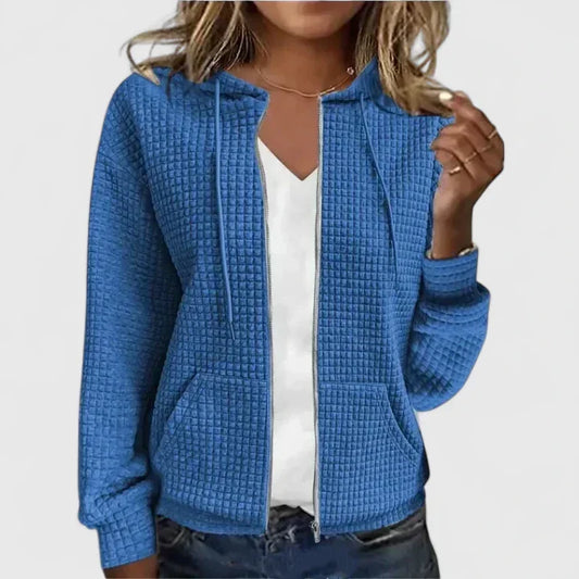 Women's Quilted Jacket with Zip Front for Casual Outings by Selouva