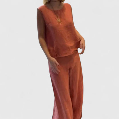 Women's Relaxed Linen Two-Piece Set by Selouva