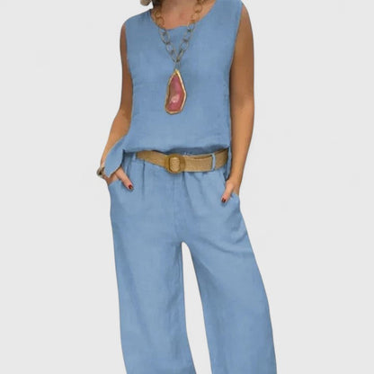 Women's Relaxed Linen Two-Piece Set by Selouva
