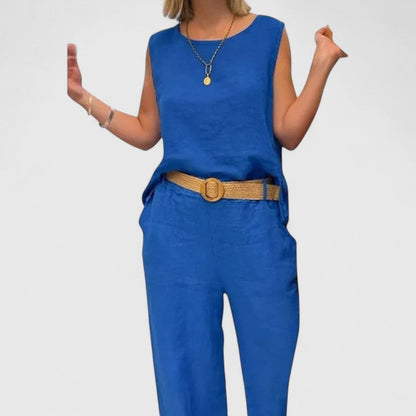 Women's Relaxed Linen Two-Piece Set by Selouva
