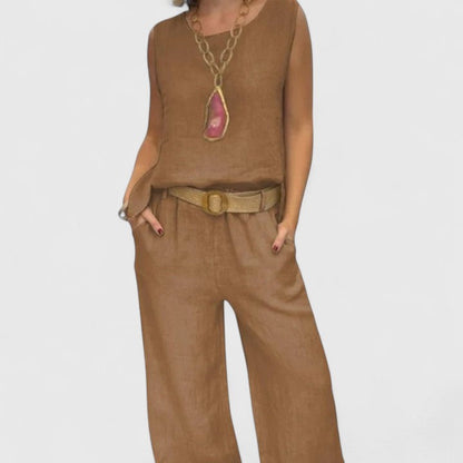Women's Relaxed Linen Two-Piece Set by Selouva