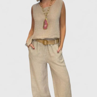 Women's Relaxed Linen Two-Piece Set by Selouva