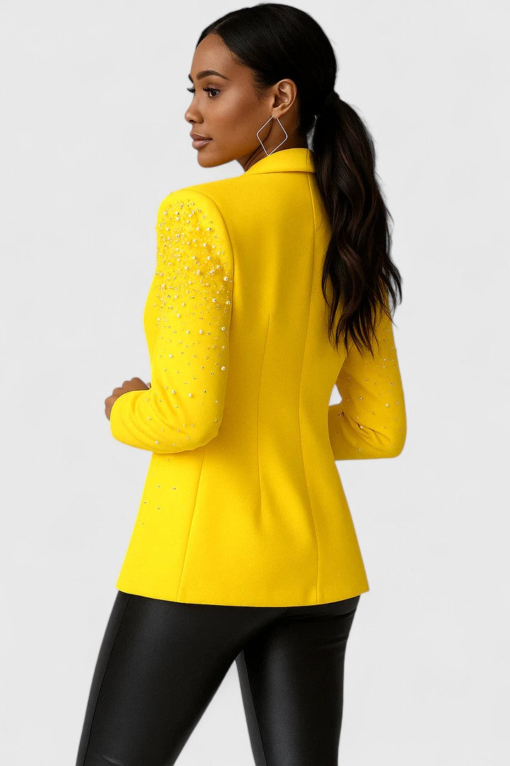 Lila Elegant Blazer With Sparkling Rhinestones For Weddings And Parties by Selouva