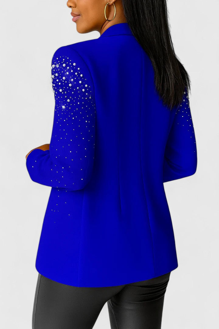 Lila Elegant Blazer With Sparkling Rhinestones For Weddings And Parties by Selouva