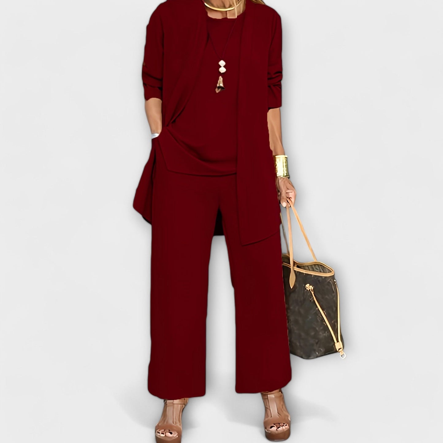 Women's Satin 3Piece Set for Desk-Dinner by Selouva