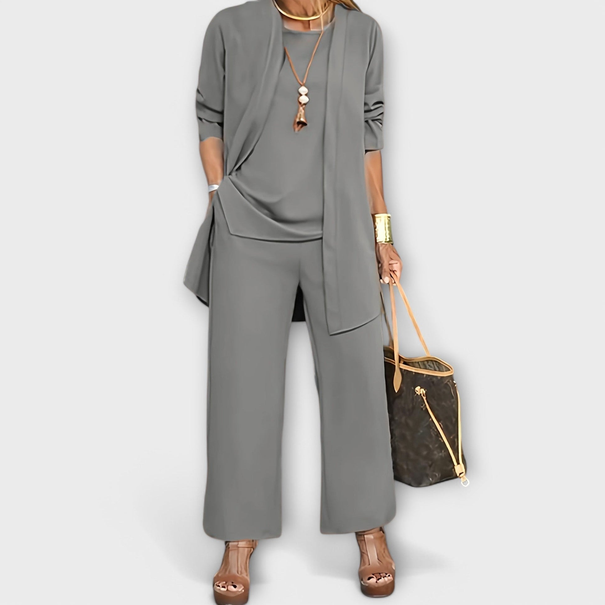 Women's Satin 3Piece Set for Desk-Dinner by Selouva