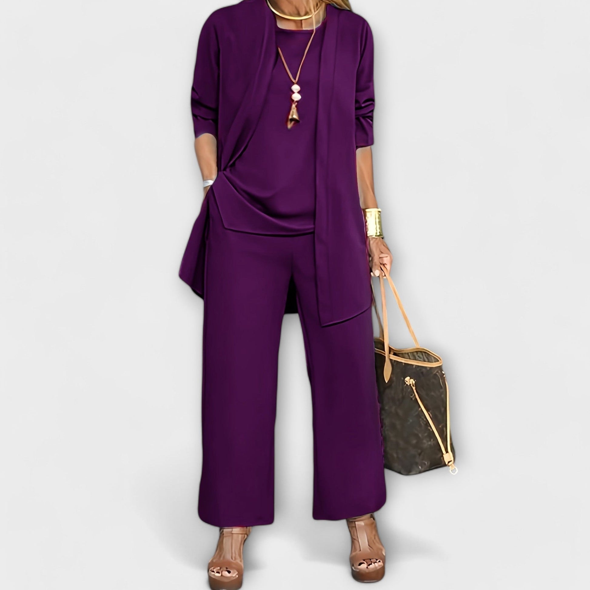 Women's Satin 3Piece Set for Desk-Dinner by Selouva