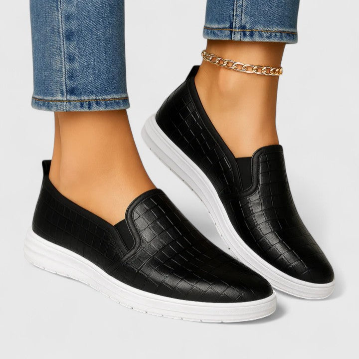 Zhielle Women Elastic Slip On Loafers With Cushioned Sole by Selouva
