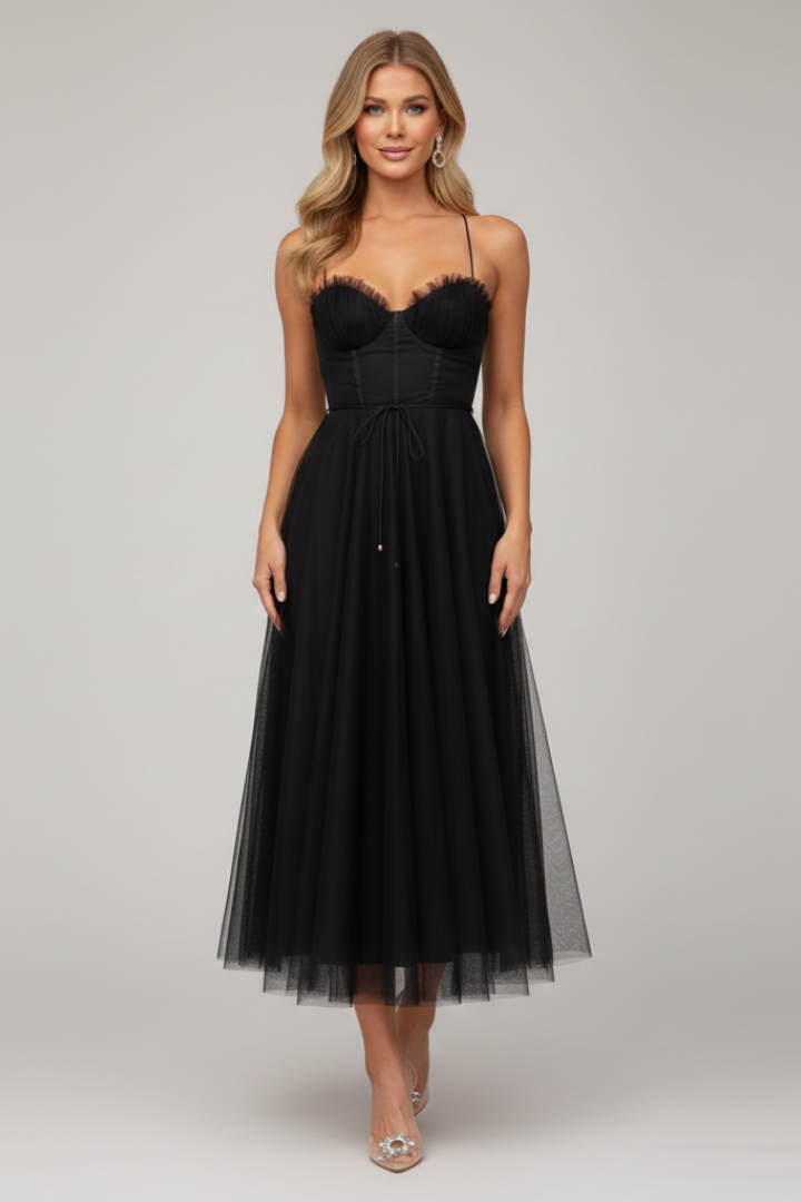 Grace | Women’s Strapless Tulle Skirt Maxi Dress by Selouva