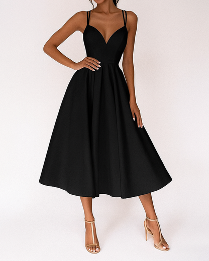 Daisy Red Strappy Midi Dress For Wedding Guests And Garden Parties by Selouva