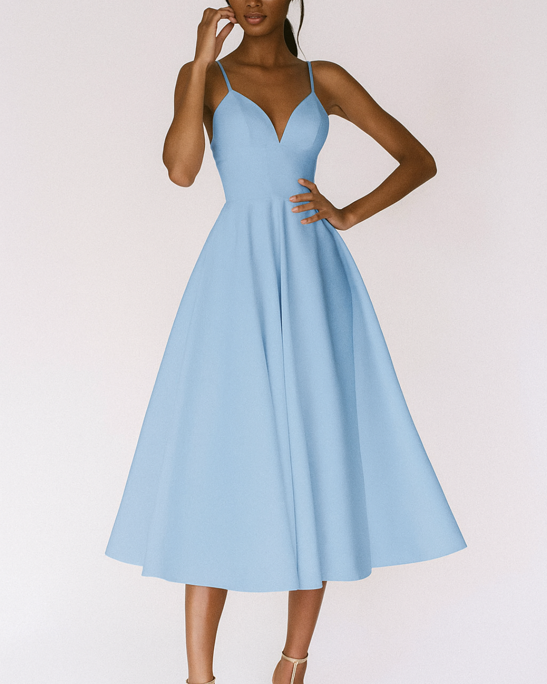 Daisy Red Strappy Midi Dress For Wedding Guests And Garden Parties by Selouva