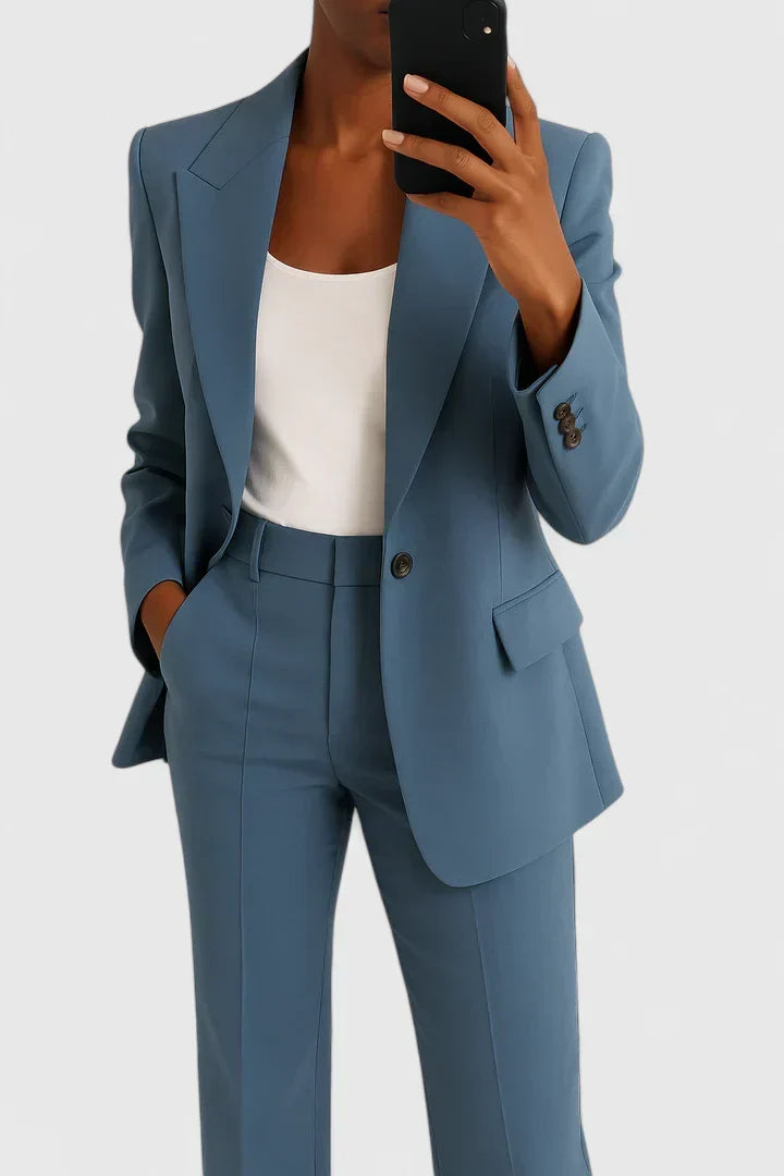Women's Tailored Blue Two-Piece Suit by Selouva