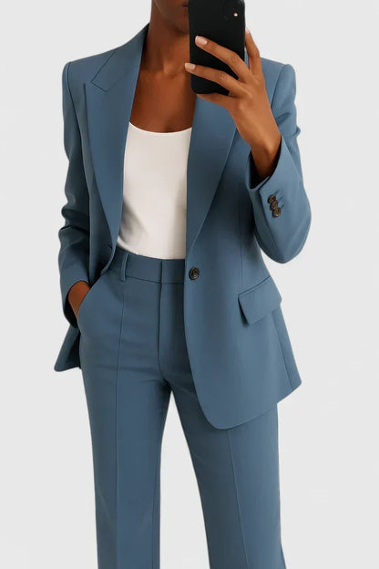 Women's Tailored Blue Two-Piece Suit by Selouva