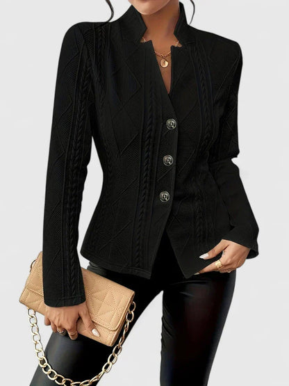 Hayleigha Elegant Quilted Blazer With Tailored Fit And Machine Washable by Selouva