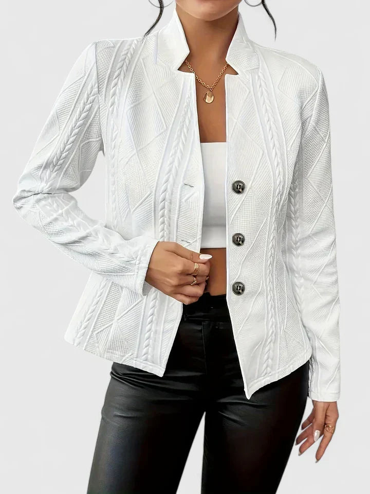 Hayleigha Elegant Quilted Blazer With Tailored Fit And Machine Washable by Selouva