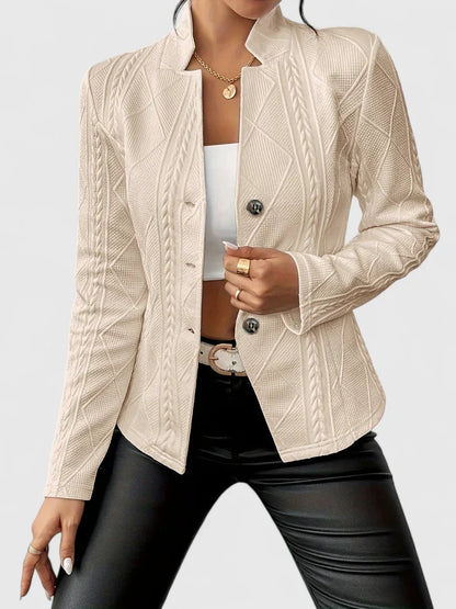 Hayleigha Elegant Quilted Blazer With Tailored Fit And Machine Washable by Selouva