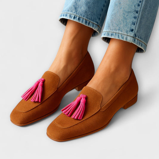 Elena Brown Suede Tassel Loafers For Women Classic Comfort by Selouva