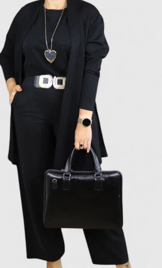Women's Three Piece Set with Cardigan for Work by Selouva