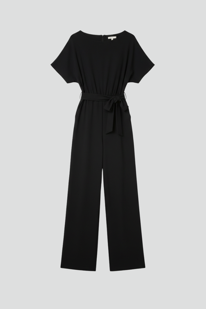 Women's Tie Belt Wide-Leg Jumpsuit by Selouva
