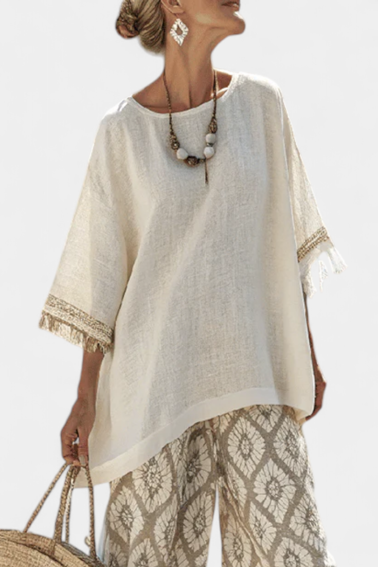 Women's Top And Wide-Leg Set Fringe by Selouva
