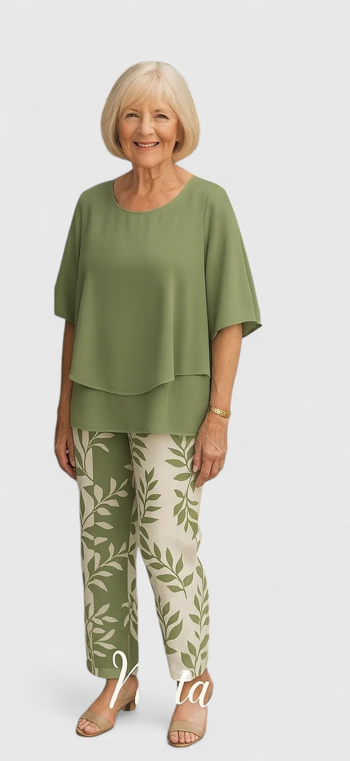 Women's Top &amp; Printed Pants Set by Selouva