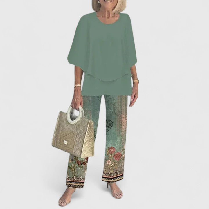 Women's Top &amp; Printed Pants Set by Selouva