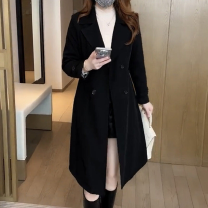 Women's Trench Coat with Wool Warmth for Workwear Everyday by Selouva