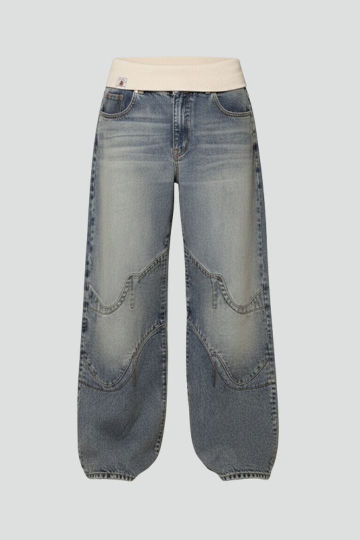 Madison Women Baggy Wide Leg Denim Trousers For Casual Summer Wear by Selouva